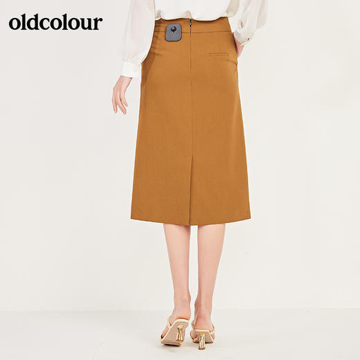 oldcolour春季新款简约设计感OL气质休闲中长款半身裙N11063170 商品图4
