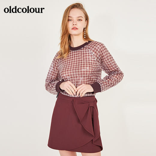 oldcolour春季圆领时尚百搭长袖T恤女N12023255 商品图1