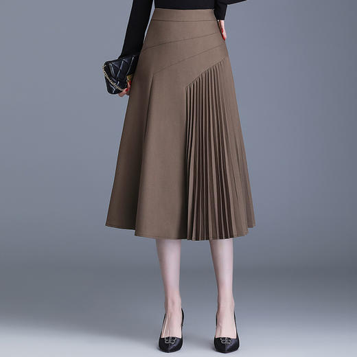 气质A字百褶半身裙女2022春季新款韩版高腰显瘦大摆百褶中长裙 TY30330 商品图0