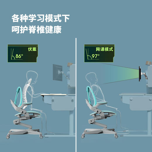 摩伽Motostuhl红点设计Zee儿童人体工学学习椅矫姿专利Z形升降椅 商品图1