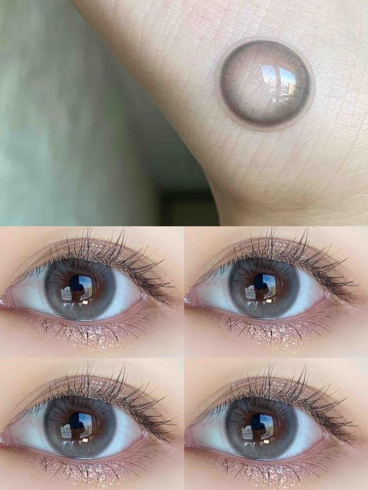 【日抛】白月光 KikiCon  | 中直径14.2，着色13.5 | 【一盒10片，多盒购买更划算，选款色板在详情页内！】，灰色 无锁边美瞳 商品图8