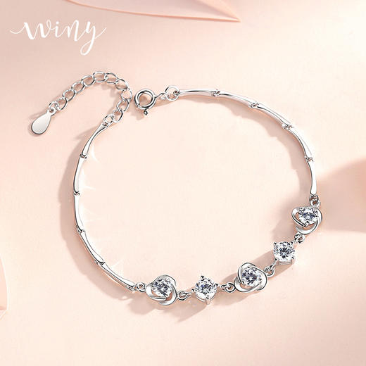 Winy999足银花朝手链送女友闺蜜节日生日礼物 商品图0