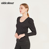 oldcolour春季黑色圆领设计感修身显瘦百搭长袖T恤女N12023254 商品缩略图2