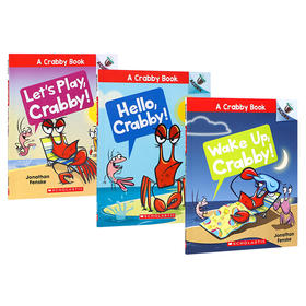 英文原版进口A Crabby Book小螃蟹系列3本 Scholastic学乐出版中小学生英语课外阅读读物 趣味性幽默搞笑桥梁章节漫画书 正版书籍