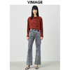 VIMAGE纬漫纪秋款个性洋气绑带设计感通勤喇衬衫小上衣VC2113216 商品缩略图1