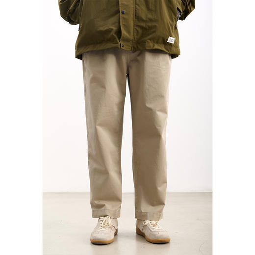 吃茶去chichaqu2022新款双褶连腰斜纹直筒裤 商品图2