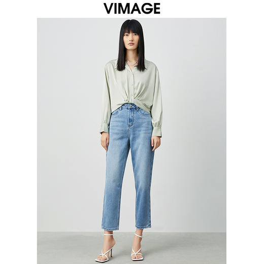 VIMAGE纬漫纪新款设计感小众修身短款小上衣女VC2113218 商品图1