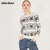 oldcolour春季新款圆领百搭内搭印花气质套头针织衫女N11052160 商品缩略图3