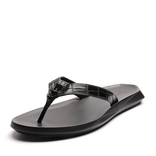 【21春夏新品】UROK新款鳄鱼皮人字拖拖鞋时尚休闲凉鞋室外防滑潮沙滩鞋 商品图3