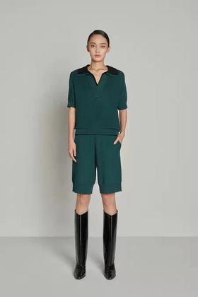 宽松垂褶针织短裤