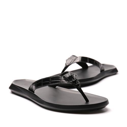 【21春夏新品】UROK新款鳄鱼皮人字拖拖鞋时尚休闲凉鞋室外防滑潮沙滩鞋 商品图4