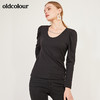 oldcolour春季黑色圆领设计感修身显瘦百搭长袖T恤女N12023254 商品缩略图4