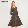 oldcolour春季V领波点时尚气质修身显瘦中袖连衣裙N13102320 商品缩略图0
