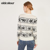 oldcolour春季新款圆领百搭内搭印花气质套头针织衫女N11052160 商品缩略图1