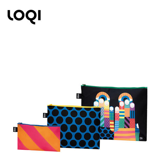德国LOQI x L/L 艺术系列 环保收纳袋三件套 INS网红插画风 文具数码配件收纳整理套包洗漱化妆防泼水潮流 商品图1