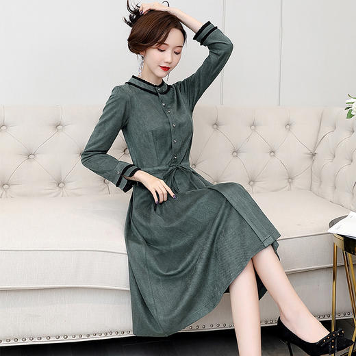 小香风连衣裙中长款2022年春装新款女装韩版收腰显瘦气质减龄裙子 HR-CPYY2002 商品图2