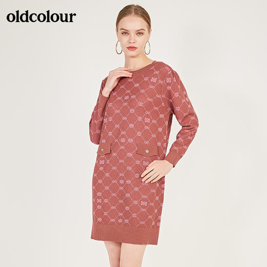 oldcolour春季新款休闲气质百搭内搭圆领针织连衣裙N11106145 商品图6