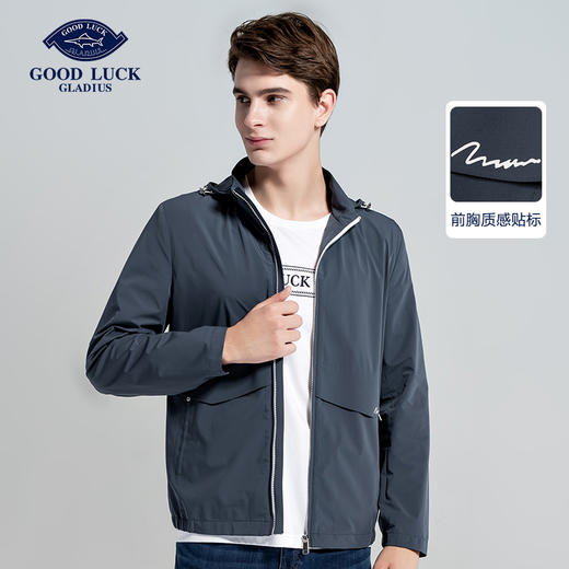 GOOD LUCK/德鲨可脱卸连帽运动户外休闲夹克外套LY14721-838 商品图0