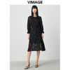 VIMAGE纬漫纪夏季新款优雅雪纺显瘦中长款连衣裙V1507116 商品缩略图3
