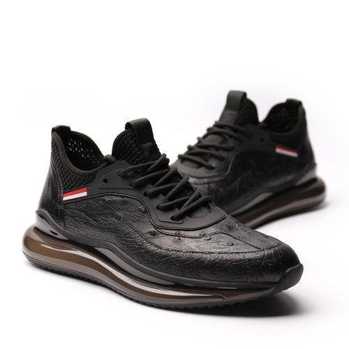 【21春夏新品】UROK新款鸵鸟皮休闲鞋手工男鞋时尚防滑轻便透气舒适皮鞋 商品图4