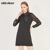 oldcolour春季新款雪纺小领结气质内搭长袖连衣裙N11103147 商品缩略图1