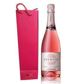 普莱密斯桃红起泡葡萄酒+单支口袋 Premius Cremant de Bordeaux Rose 750ml