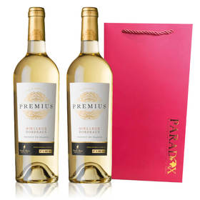 【双瓶优惠】普莱密斯庄园波尔多半甜白AOP葡萄酒+双支口袋 Premius Bordeaux Moelleux AOP 2*750ml