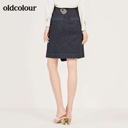oldcolour春季新款设计感小开叉短款气质牛仔半裙N11065136 商品图5