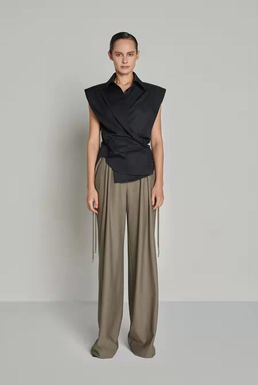 宽松翻领无袖衬衫上衣 商品图1