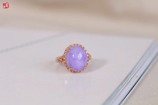 天然紫翡戒指   镶嵌：18K金镶钻 商品图3