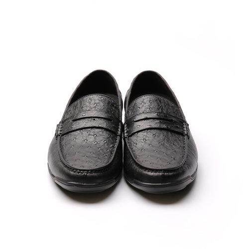 【21春夏新品】UROK鸵鸟皮豆豆鞋透气休闲鞋舒适皮鞋个性男鞋磨耐滑防驾车鞋 商品图3