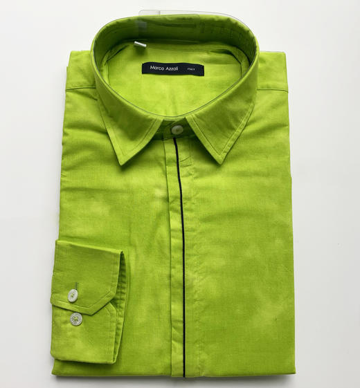 Marco Azzali 荧光绿扎染长袖衬衫 C3601800 商品图0