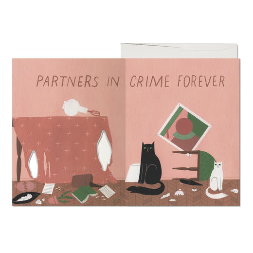北京仓｜Red Cap Cards-Cat Crimes-友情共犯 贺卡［美国设计师］ 商品图1