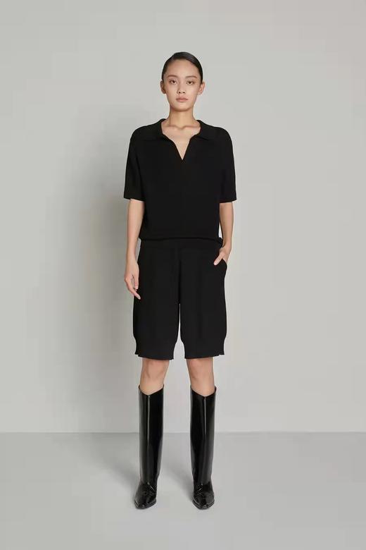 宽松垂褶针织短裤 商品图0