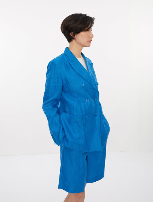 WHM 人字纹亚麻双排扣西装 商品图1