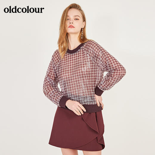 oldcolour春季圆领时尚百搭长袖T恤女N12023255 商品图0