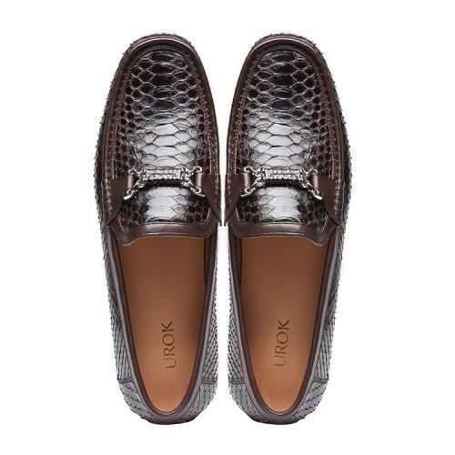 UROK定做进口蟒蛇豆豆鞋定制男士驾车手工皮鞋休闲乐福鞋 商品图2