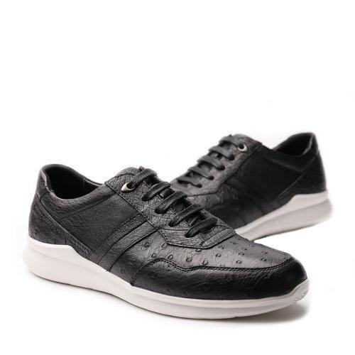 【21春夏新品】UROK新款鸵鸟皮休闲鞋手工男鞋时尚防滑轻便透气舒适皮鞋 商品图4