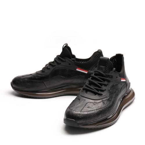 【21春夏新品】UROK新款鸵鸟皮休闲鞋手工男鞋时尚防滑轻便透气舒适皮鞋 商品图1