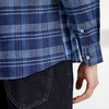 【特价】【含麻】柒牌男装格子衬衫春秋新款长袖翻领透气深蓝色衬衣男	122A70760 商品缩略图3