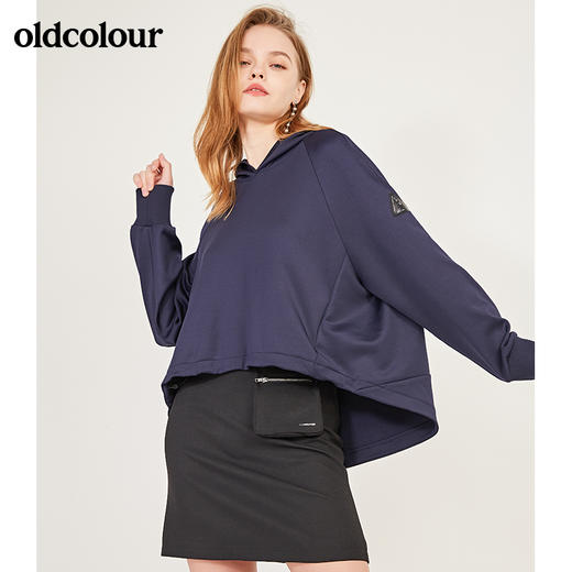 oldcolour春季纯色时尚宽松长袖T恤女N12023237 商品图5