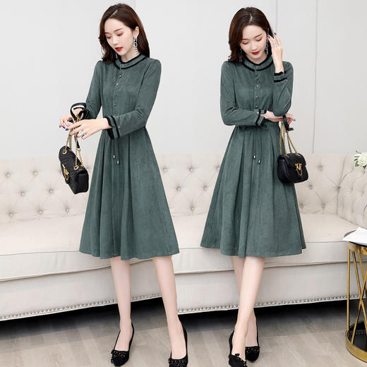 小香风连衣裙中长款2022年春装新款女装韩版收腰显瘦气质减龄裙子 HR-CPYY2002 商品图0