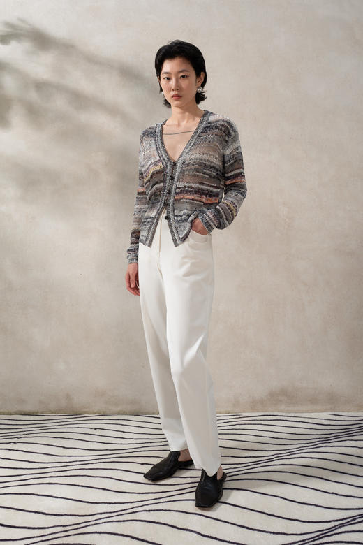 WHM 双面针织布皮标高腰松锥裤 商品图0