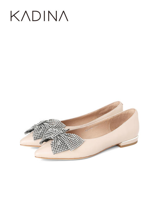 哈森女鞋卡迪娜2022年春季新款尖头平跟舒适时装鞋单鞋女KS221522 商品图1