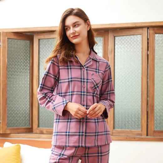 3楼 美标情侣男女款格纹柔软舒适全棉家居服89140/89141 商品图2