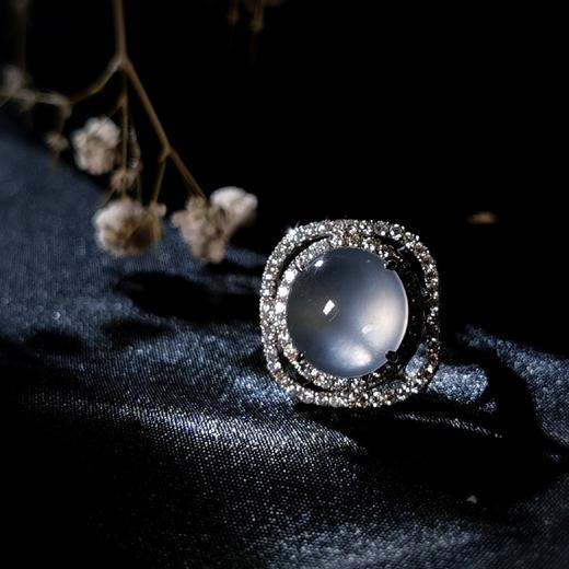 白玻璃种翡翠18k镶嵌戒指 商品图14