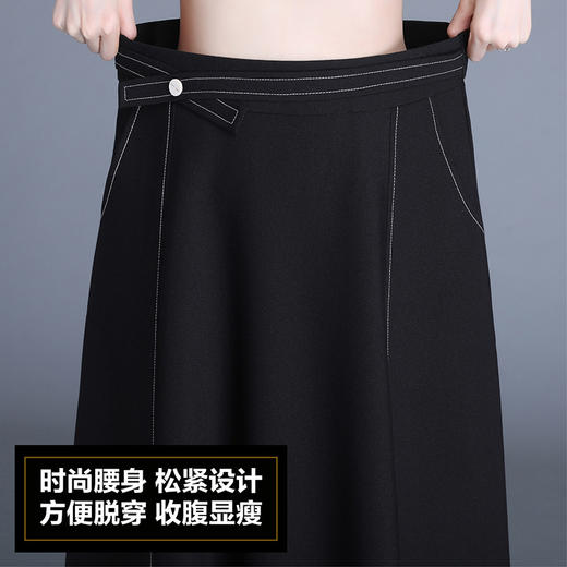 时尚简约A字半身裙2022年春季新款韩版高腰气质大摆显瘦中长裙 TY55127 商品图3