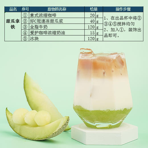 速冻甜瓜酱500g 玫珑蜜瓜原料 玲珑多肉绿宝甜瓜果汁果酱 好C冠 商品图6