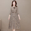 YWE OA111印花连衣裙修身气质优雅时尚雪纺 商品缩略图2