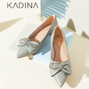 卡迪娜2022年春季新款尖头粗跟时装鞋单鞋女KS221516 商品缩略图0